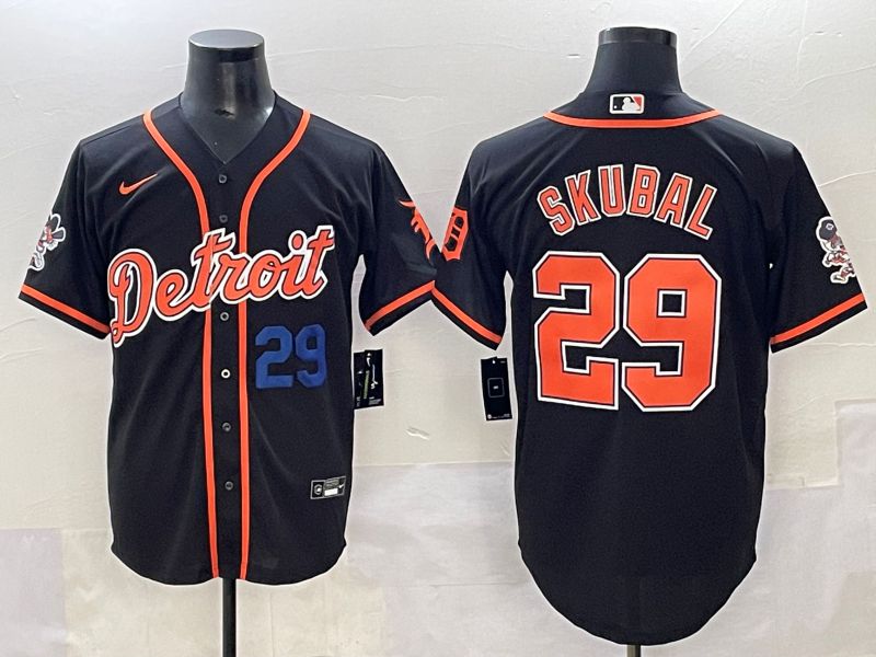 Men 2025 Detroit Tigers #29 Skubal Black Joint Name Nike MLB Jersey style 6->detroit tigers->MLB Jersey